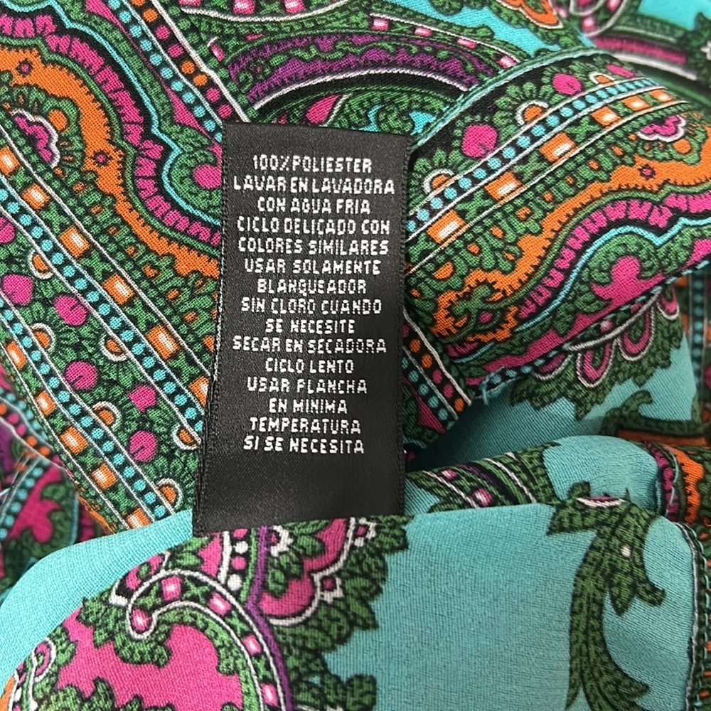 Nicole Teal and Pink Paisley Blouse - Picture 3 of 3